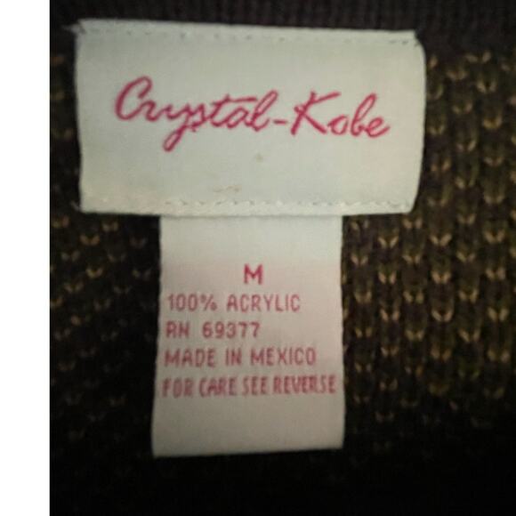 Crystal-Kole - WOMAN M Cardigan - Brown Autumn Embroidery - Thanksgiving - EUC - Picture 4 of 8